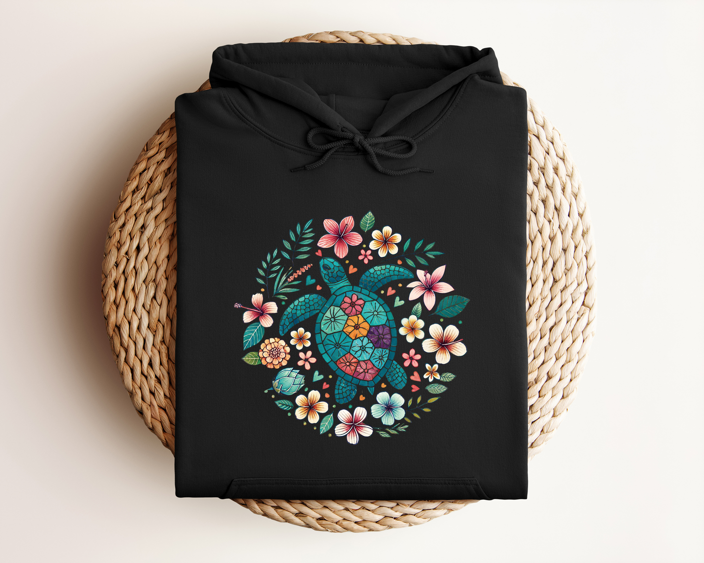 FLORAL SEA TURTLE HOODIE