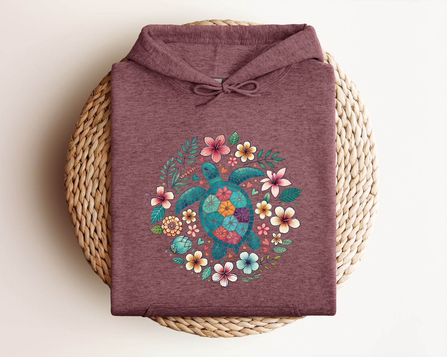 FLORAL SEA TURTLE HOODIE