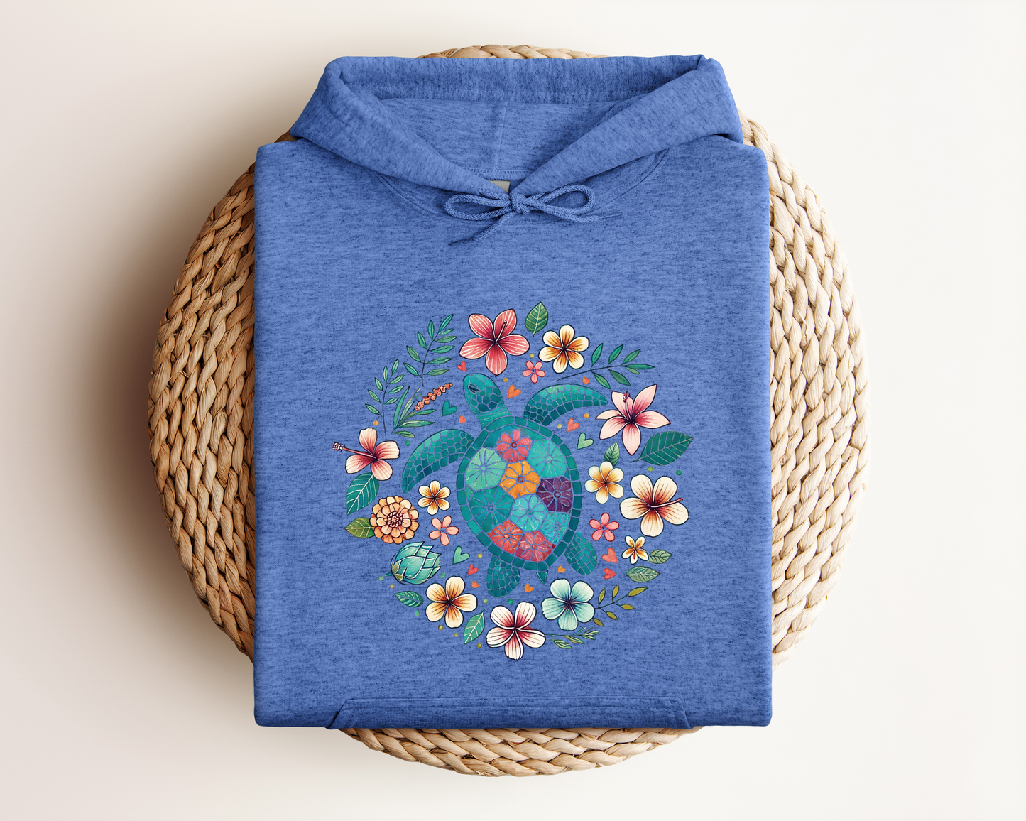 FLORAL SEA TURTLE HOODIE