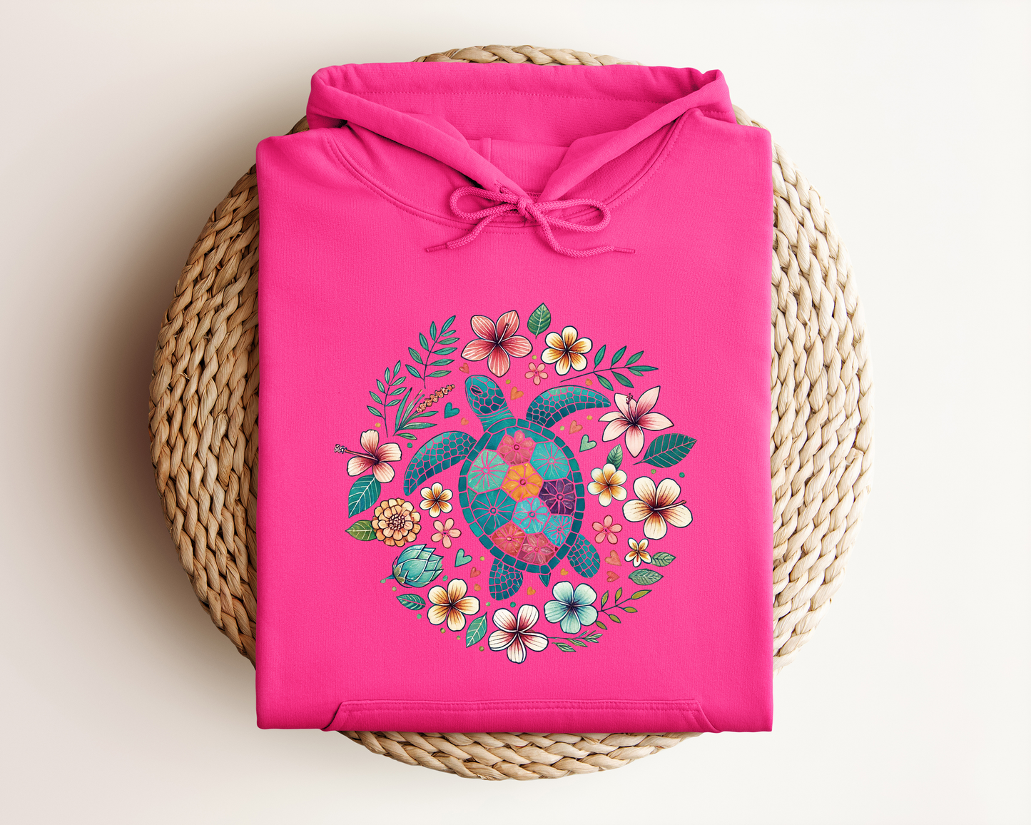 FLORAL SEA TURTLE HOODIE