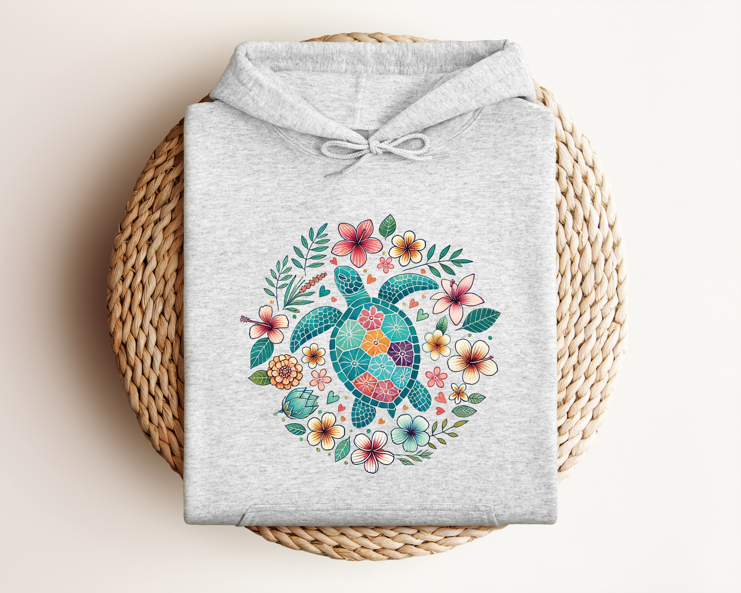 FLORAL SEA TURTLE HOODIE