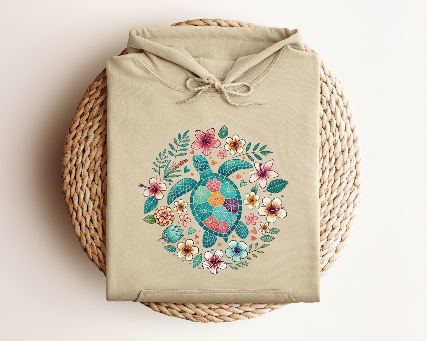 FLORAL SEA TURTLE HOODIE