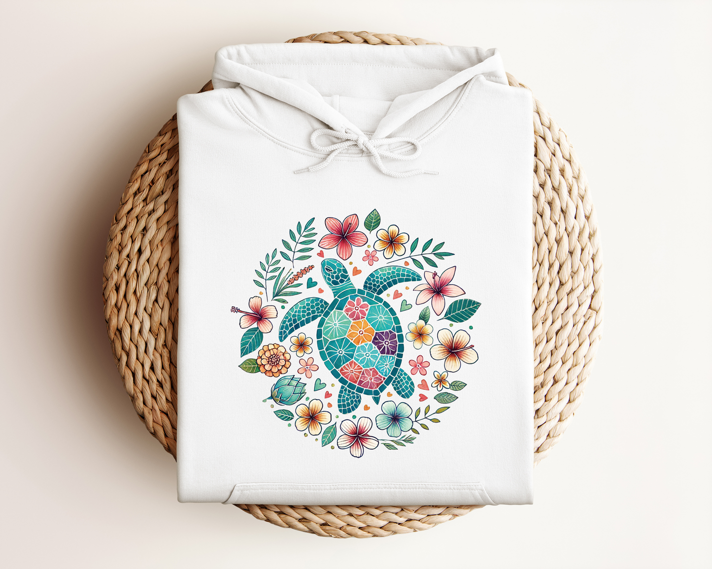 FLORAL SEA TURTLE HOODIE