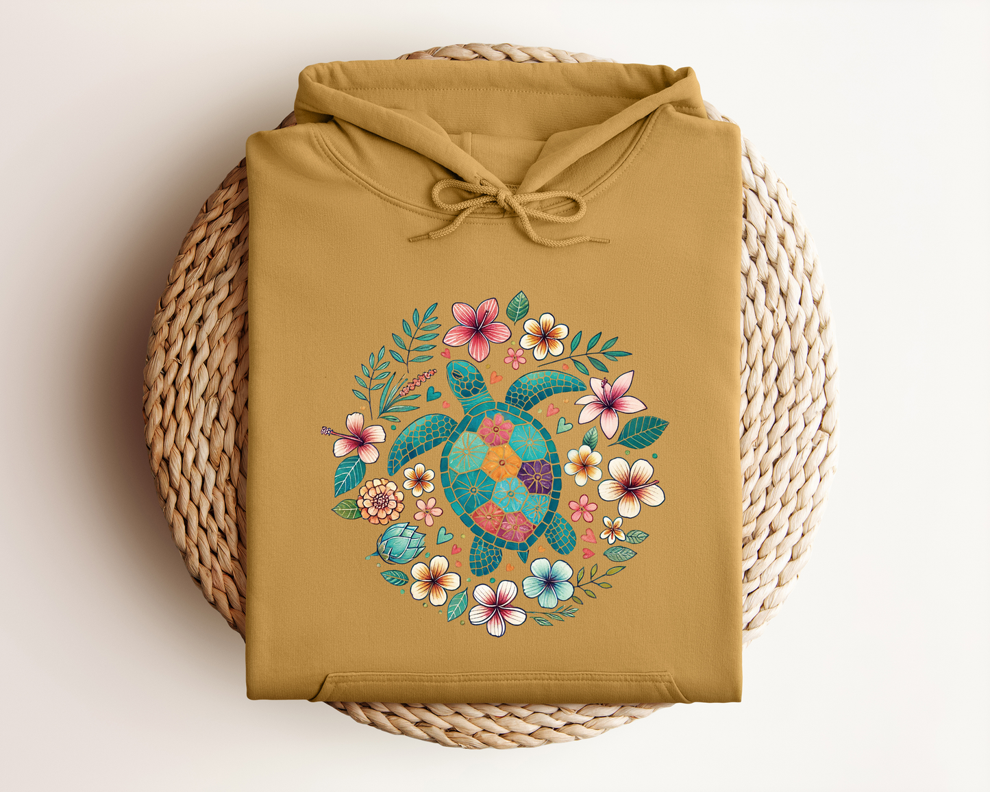FLORAL SEA TURTLE HOODIE