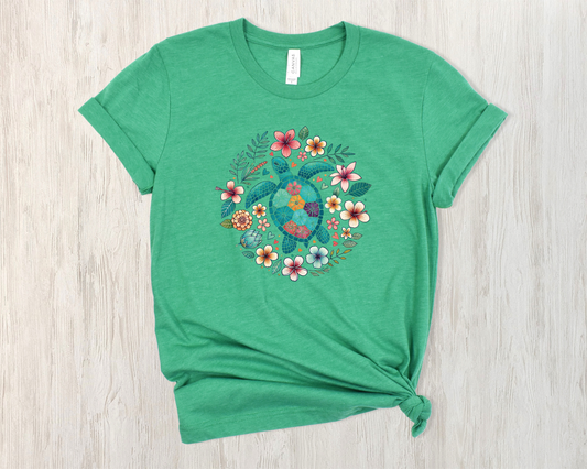 *NEW* FLORAL SEA TURTLE SHIRT