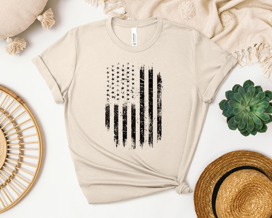 DISTRESSED FLAG SHIRT