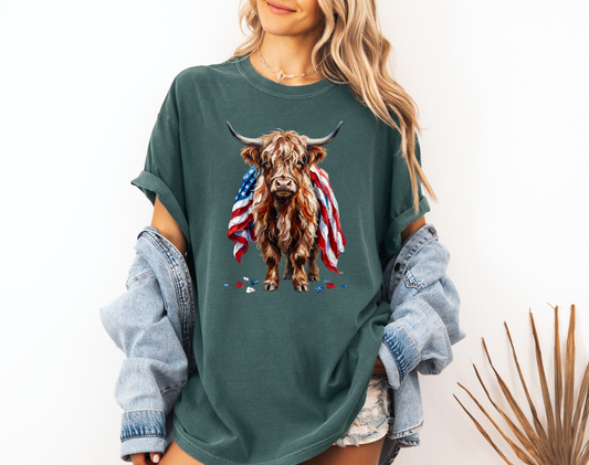 *NEW* PATRIOTIC HIGHLAND COW CC SHIRT