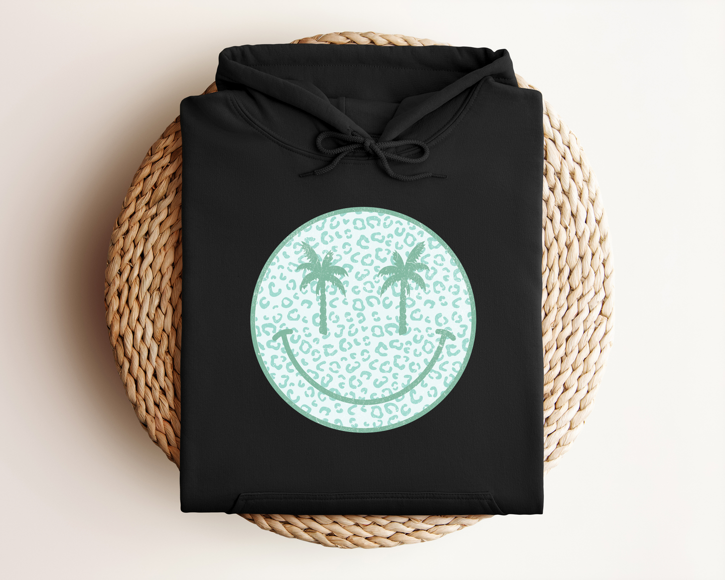 SUMMER PALM TREE SMILEY HOODIE