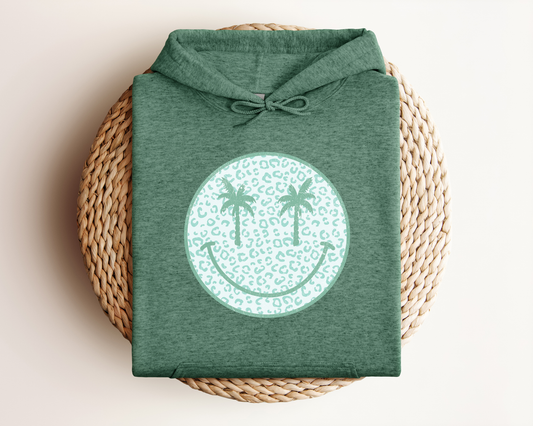 SUMMER PALM TREE SMILEY HOODIE