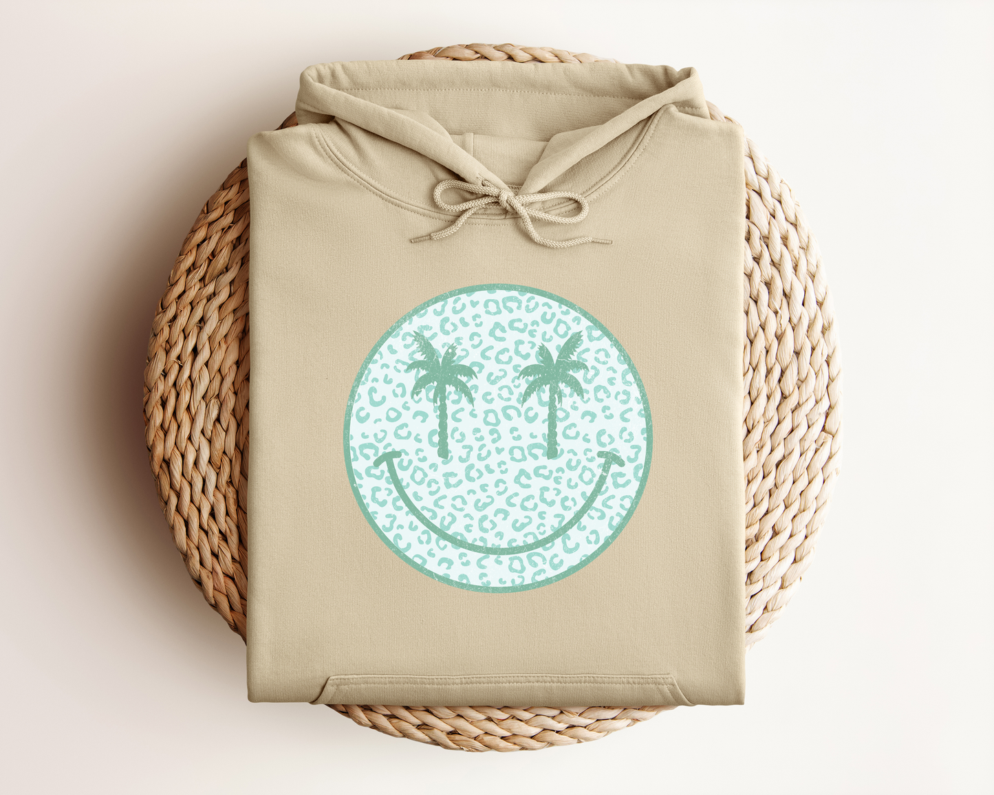 SUMMER PALM TREE SMILEY HOODIE
