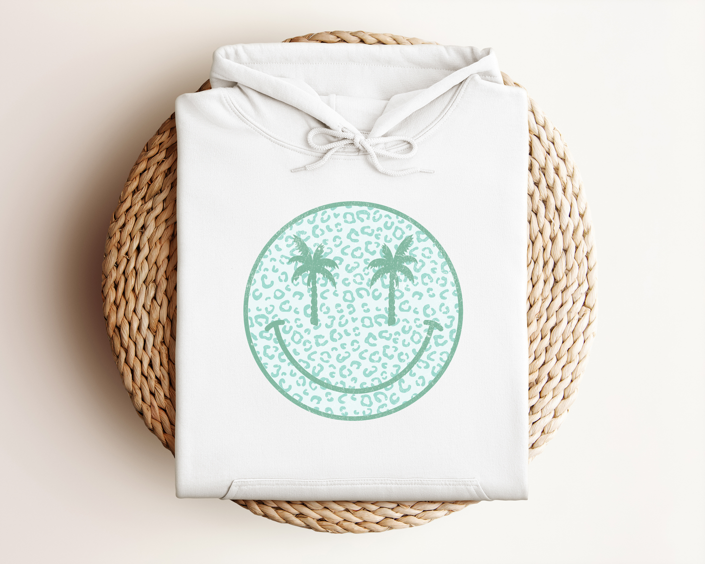SUMMER PALM TREE SMILEY HOODIE