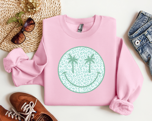 SUMMER PALM TREE SMILEY CREW
