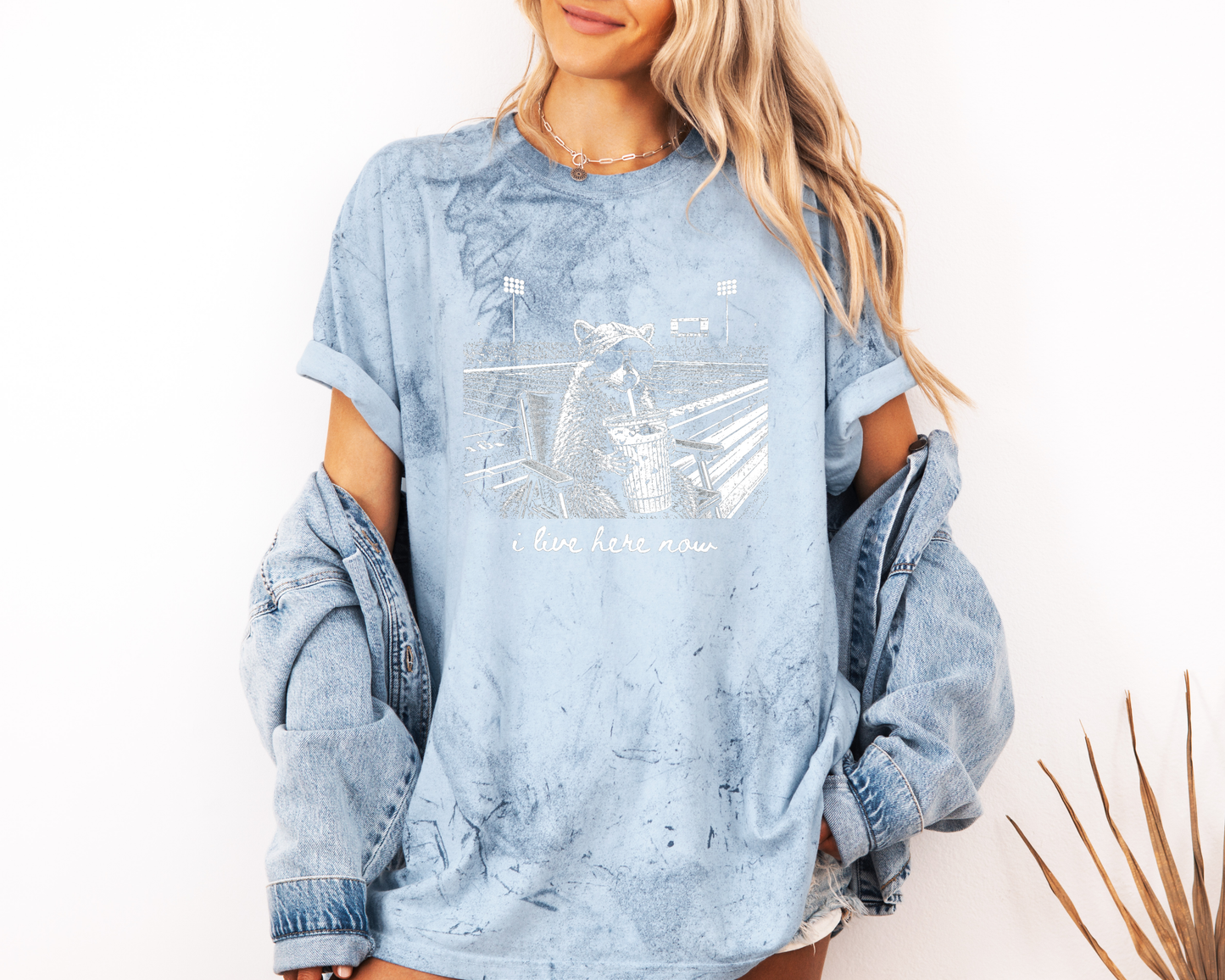 *NEW* I LIVE HERE NOW FOOTBALL RACCOON CC SHIRT