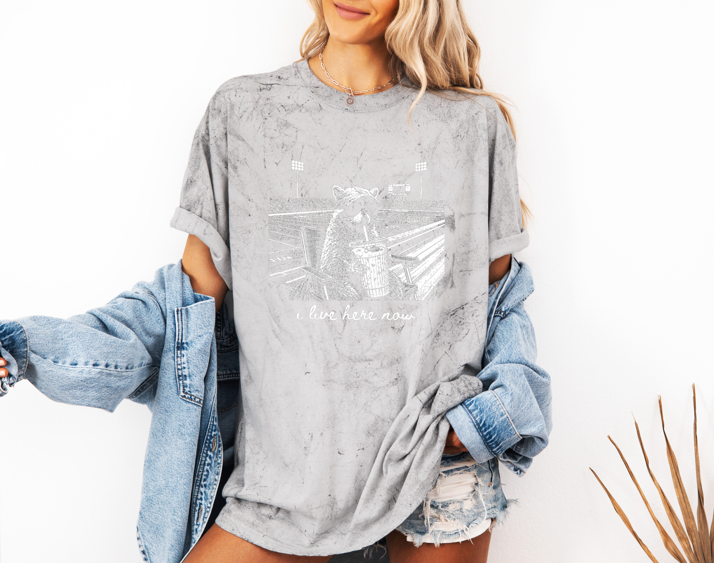 *NEW* I LIVE HERE NOW FOOTBALL RACCOON CC SHIRT
