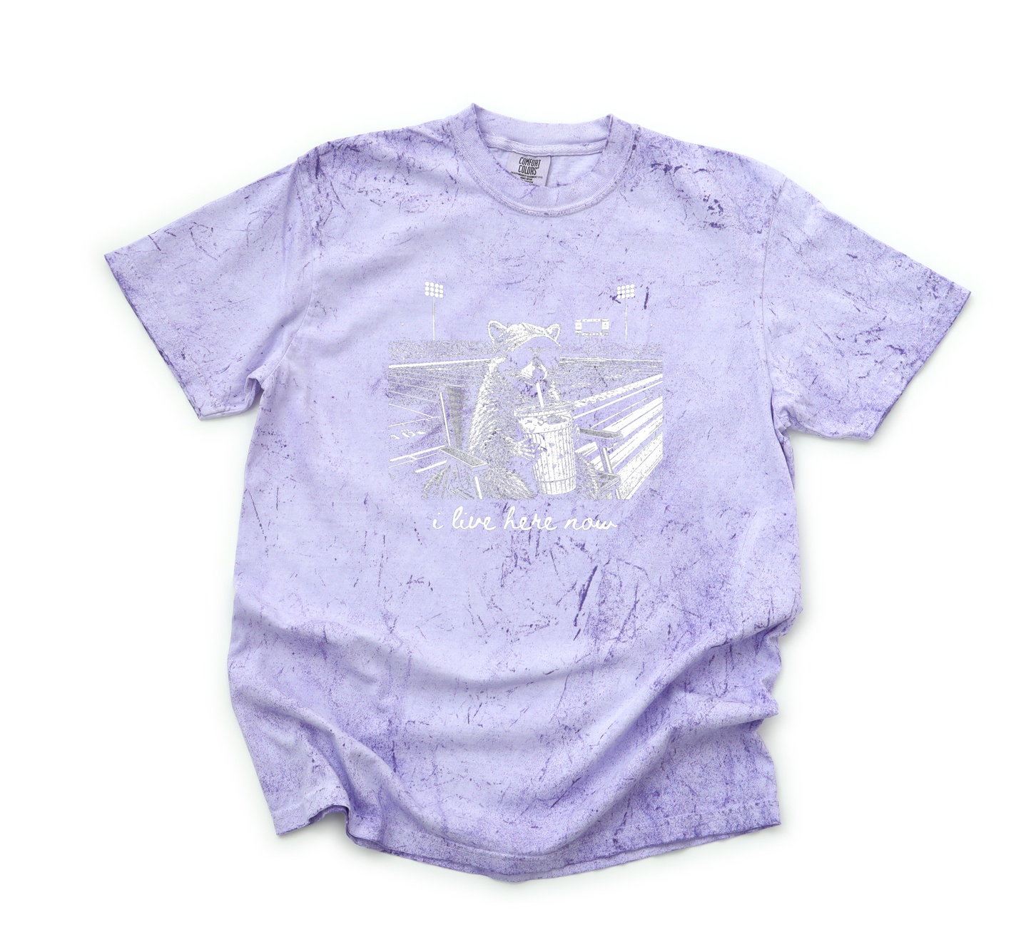 *NEW* I LIVE HERE NOW FOOTBALL RACCOON CC SHIRT