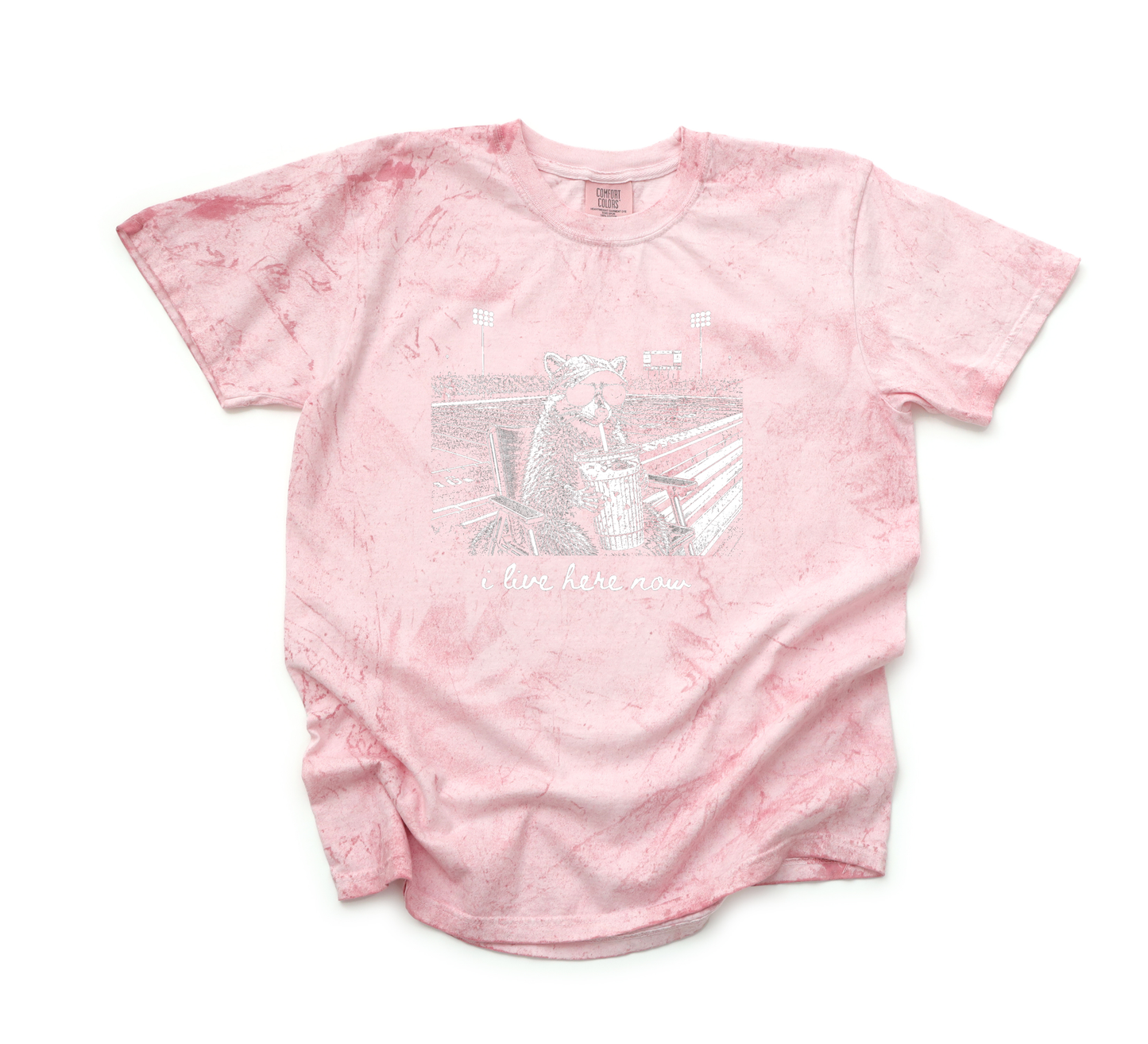 *NEW* I LIVE HERE NOW FOOTBALL RACCOON CC SHIRT