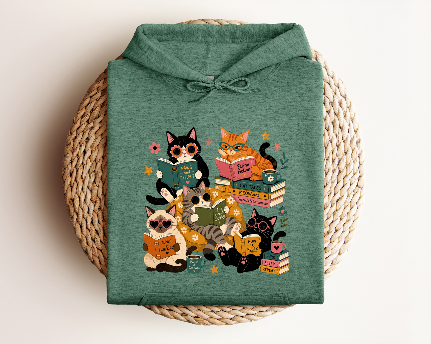 READING CAT HOODIE