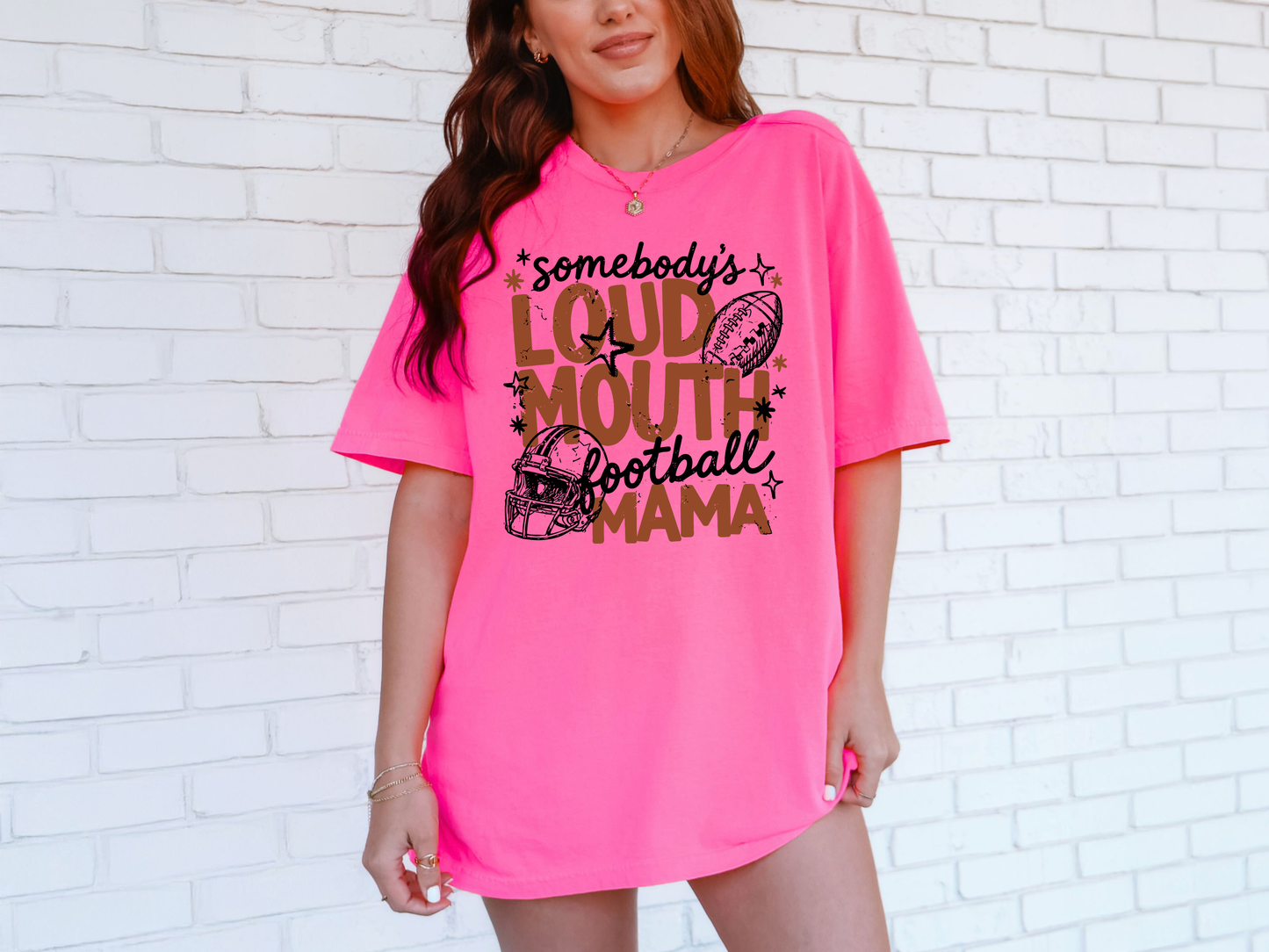 *NEW* SOMEBODY'S LOUDMOUTH FOOTBALL MAMA CC SHIRT