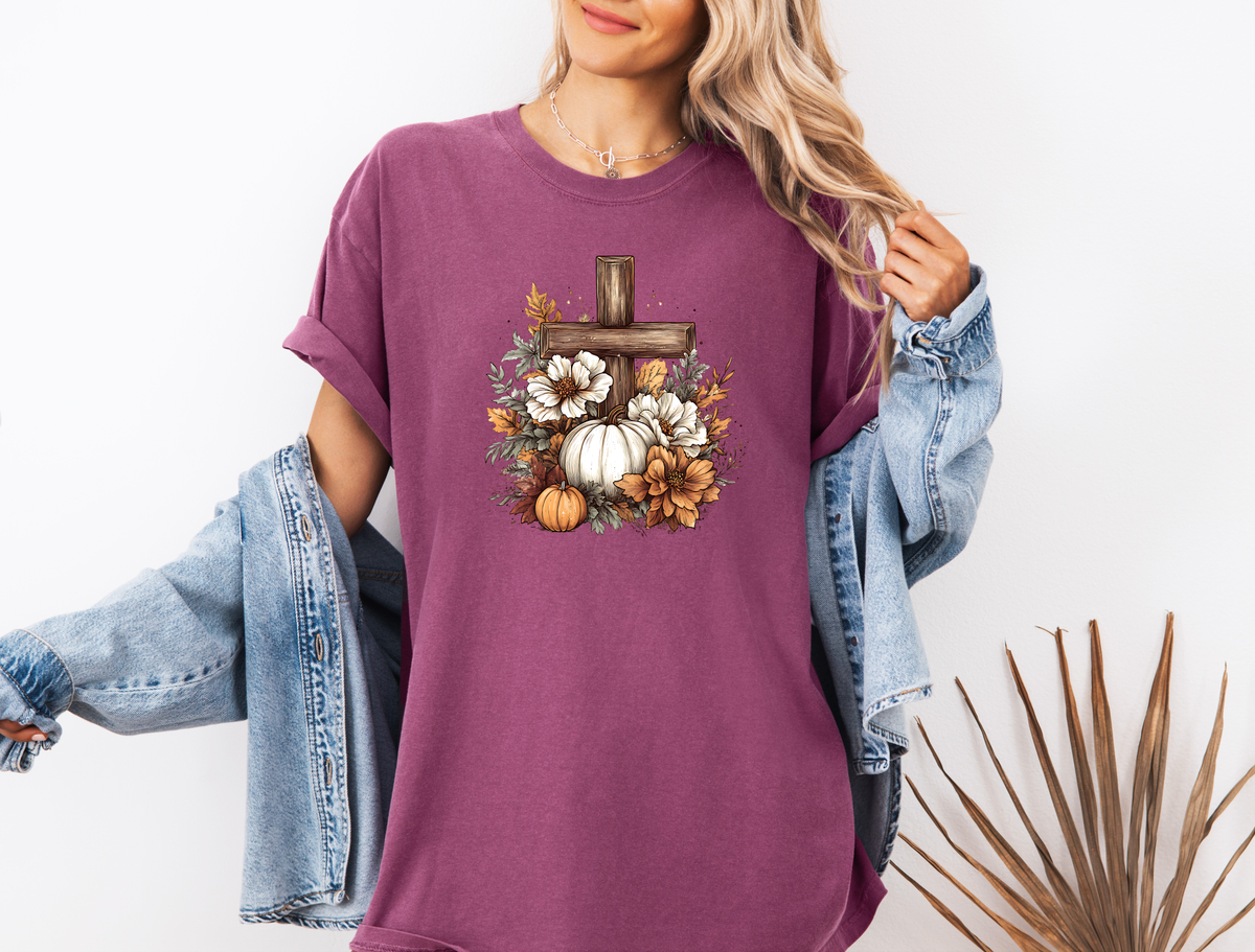 *NEW* RUSTIC FLORAL PUMPKIN CROSS CC SHIRT