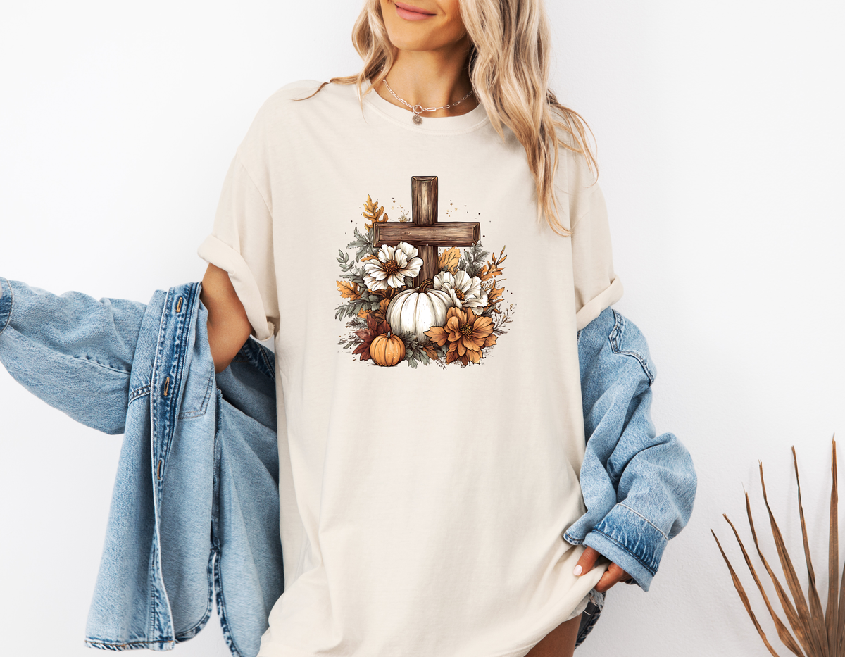 *NEW* RUSTIC FLORAL PUMPKIN CROSS CC SHIRT