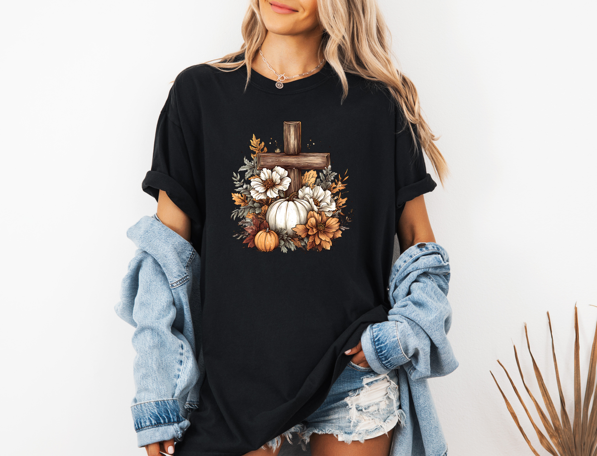*NEW* RUSTIC FLORAL PUMPKIN CROSS CC SHIRT
