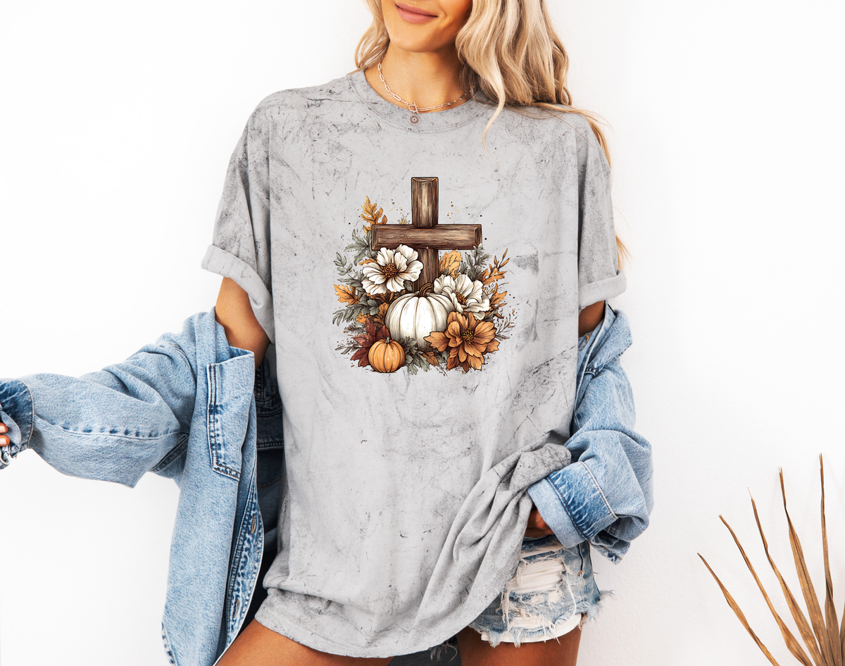 *NEW* RUSTIC FLORAL PUMPKIN CROSS CC SHIRT