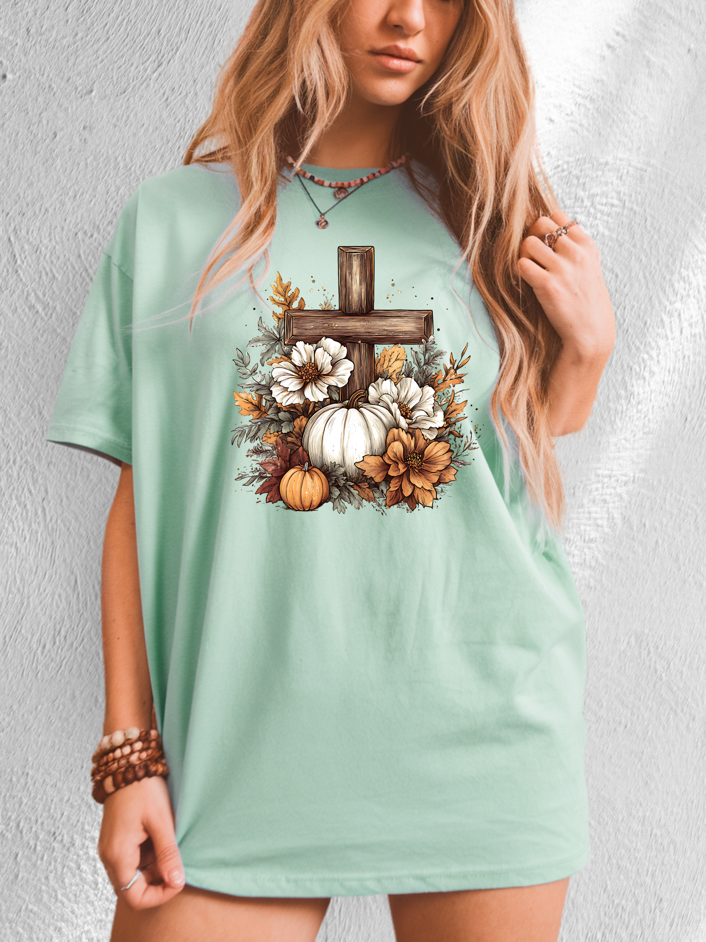 *NEW* RUSTIC FLORAL PUMPKIN CROSS CC SHIRT