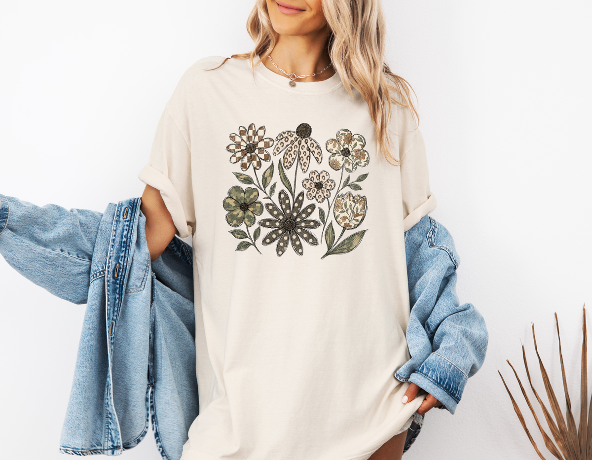 *NEW* DISTRESSED BOHO FLOWERS CC SHIRT