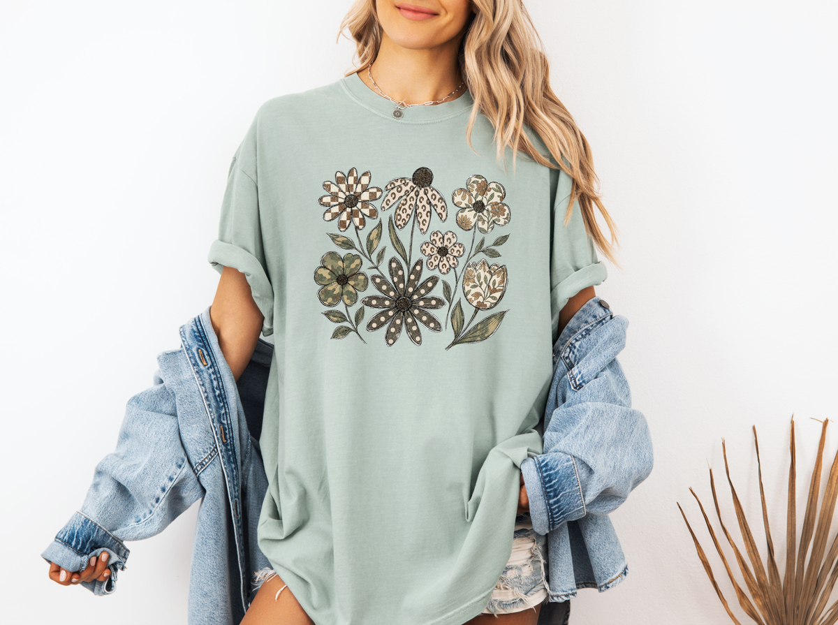 *NEW* DISTRESSED BOHO FLOWERS CC SHIRT