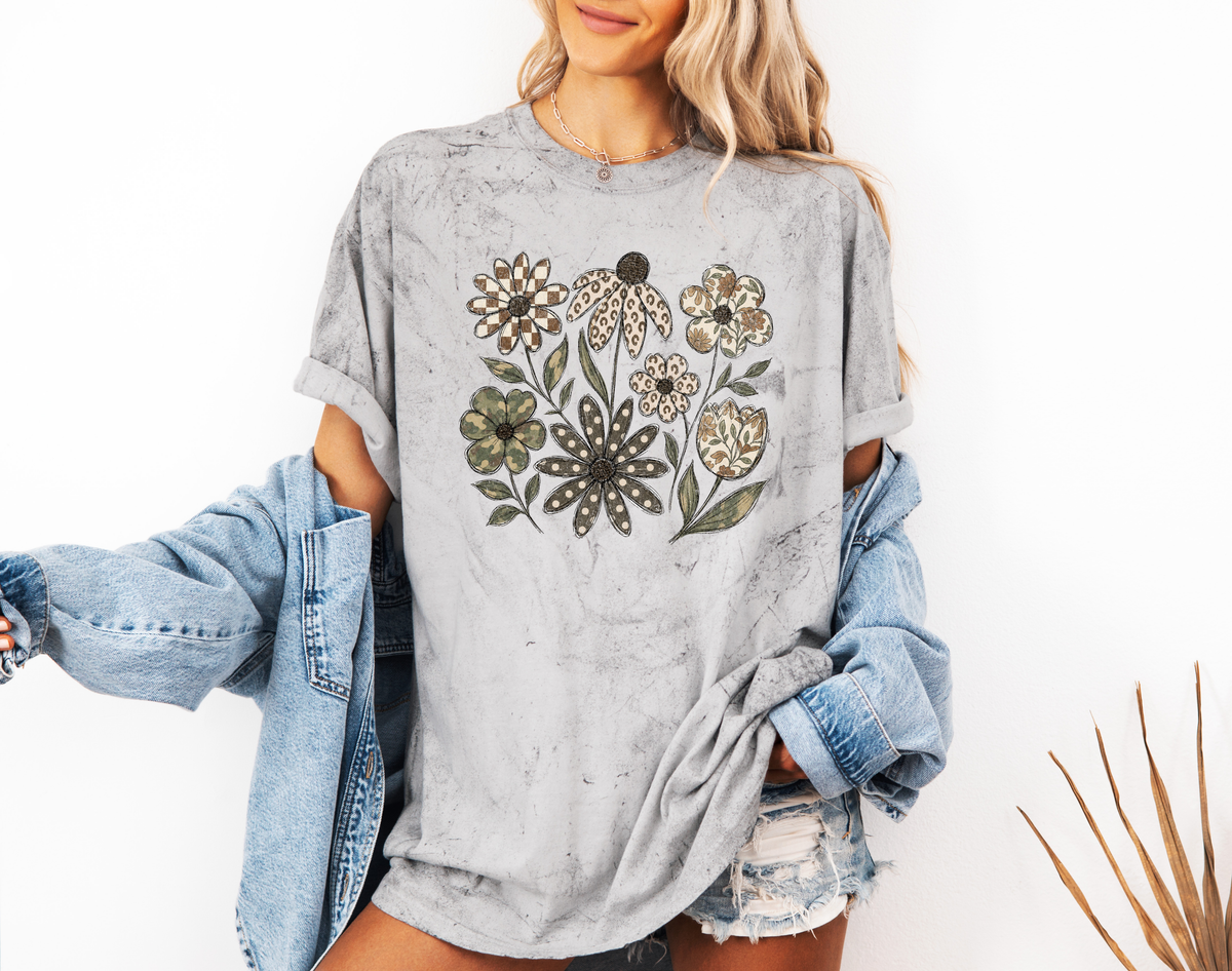 *NEW* DISTRESSED BOHO FLOWERS CC SHIRT