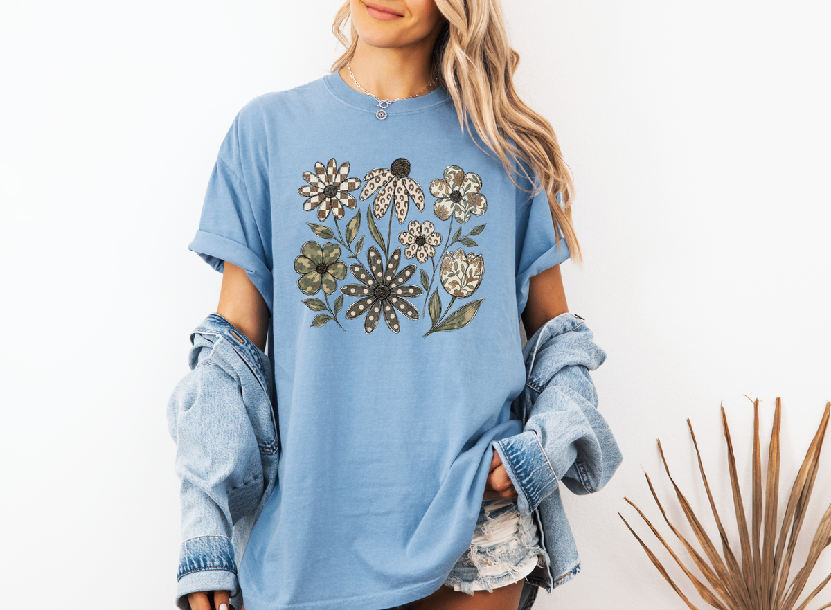 *NEW* DISTRESSED BOHO FLOWERS CC SHIRT