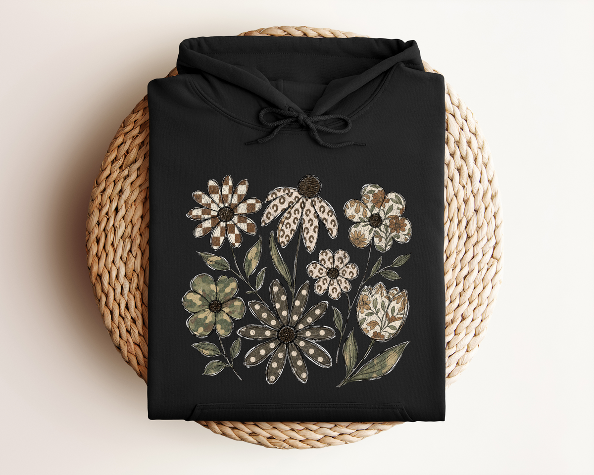 DISTRESSED BOHO FLOWER HOODIE