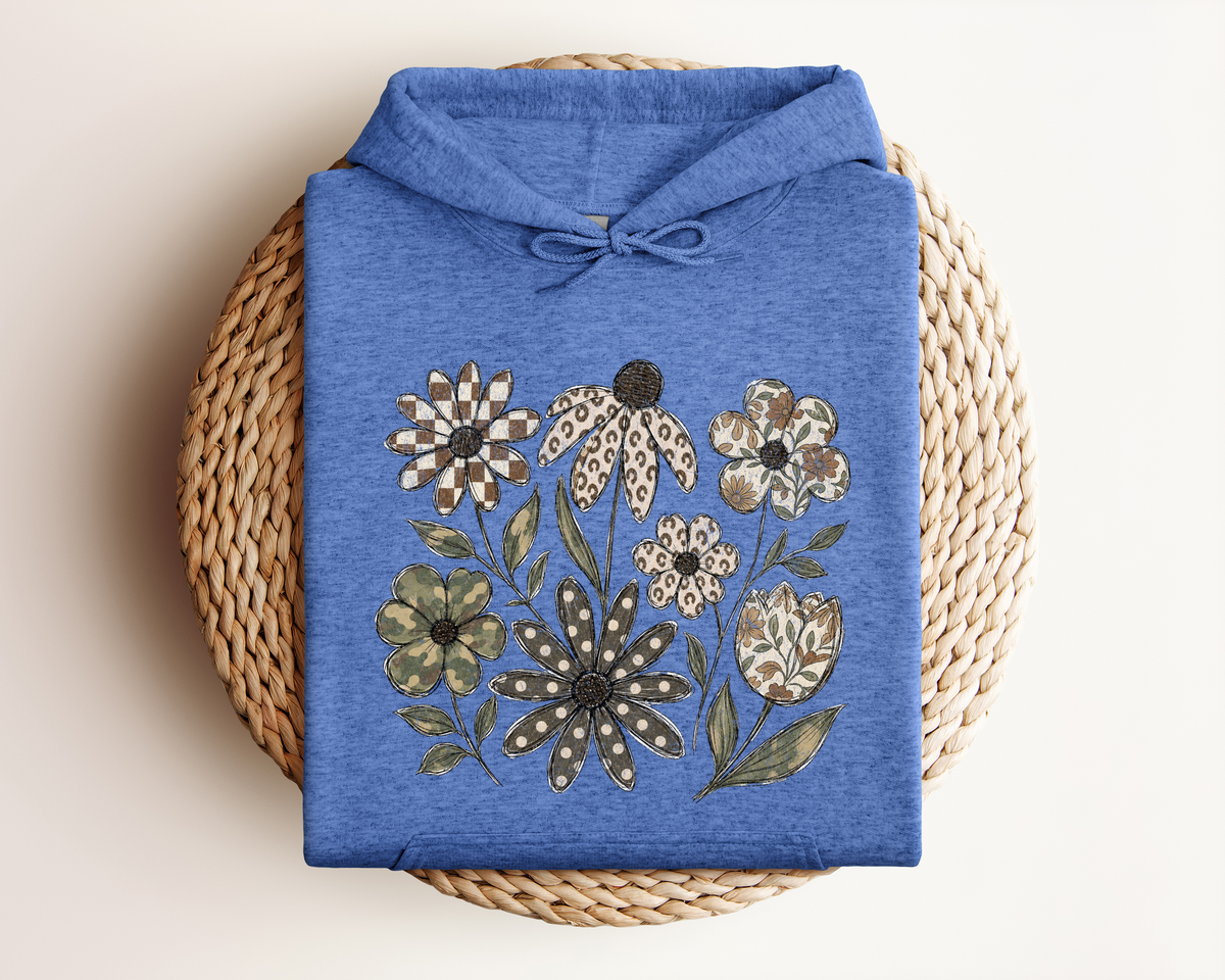 DISTRESSED BOHO FLOWER HOODIE