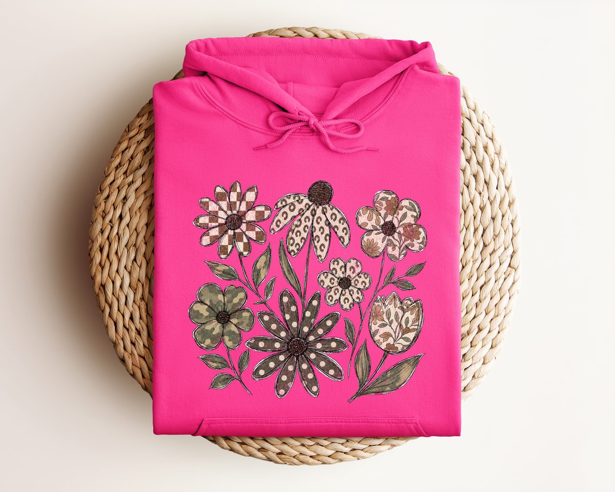 DISTRESSED BOHO FLOWER HOODIE