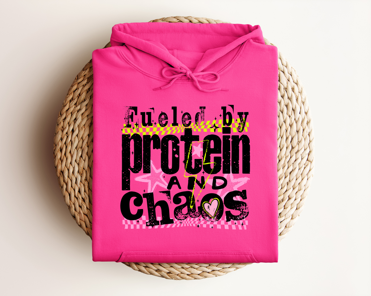 FUELED BY PROTEIN AND CHAOS HOODIE