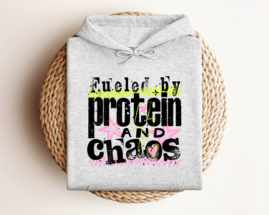 FUELED BY PROTEIN AND CHAOS HOODIE