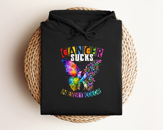 CANCER SUCKS IN EVERY COLOR HOODIE
