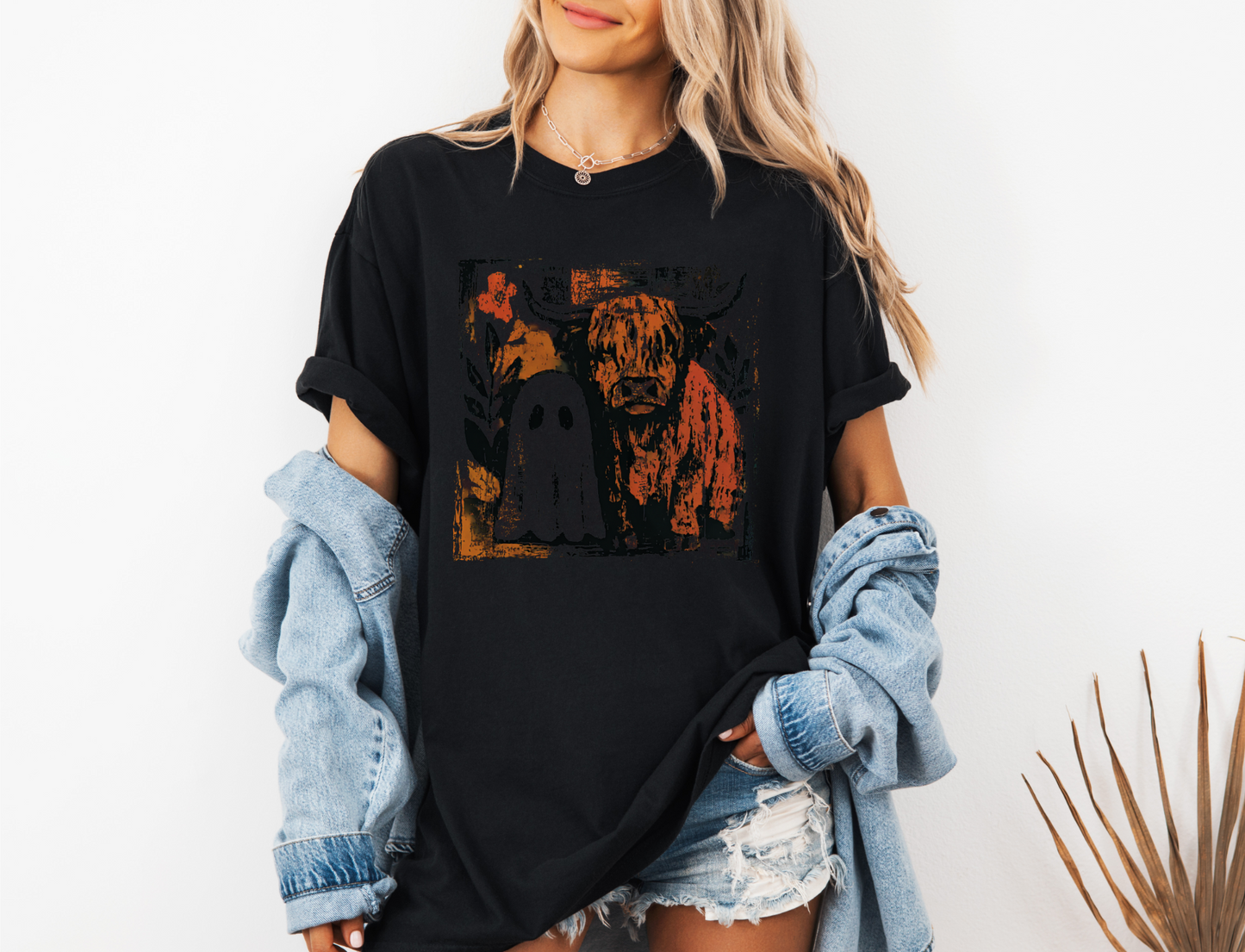 HIGHLAND COW AND GHOST CC SHIRT