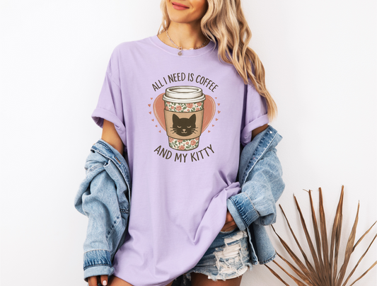ALL I NEED IS COFFEE AND MY KITTY CC SHIRT