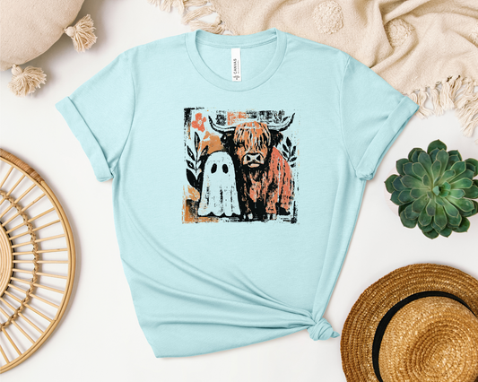 HIGHLAND COW AND GHOST SHIRT