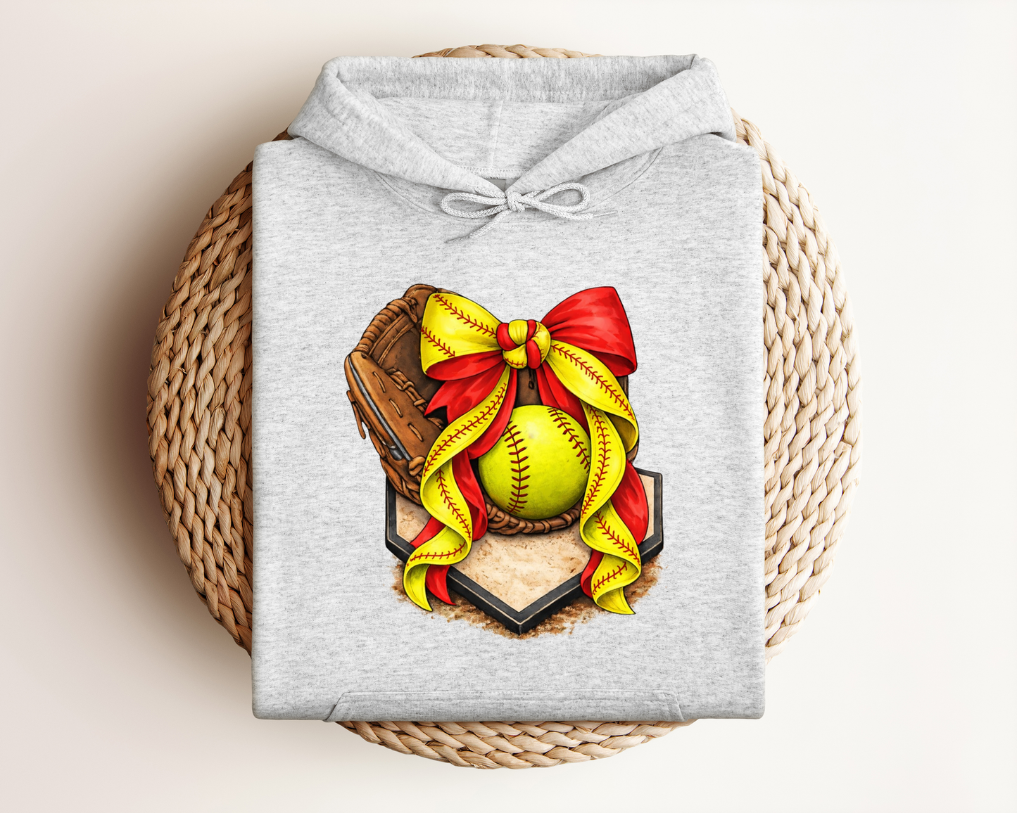 SOFTBALL AND BOW HOODIE