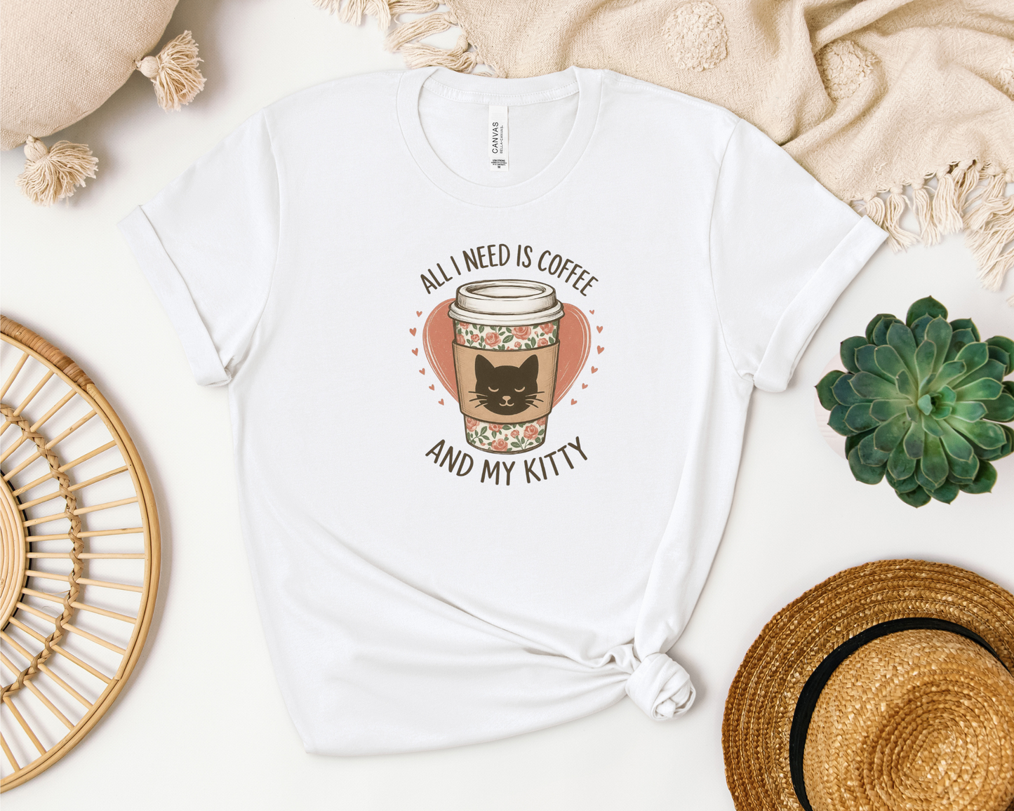 ALL I NEED IS COFFEE AND MY KITTY SHIRT