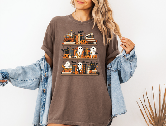 SPOOKY BOOKSHELF CC SHIRT