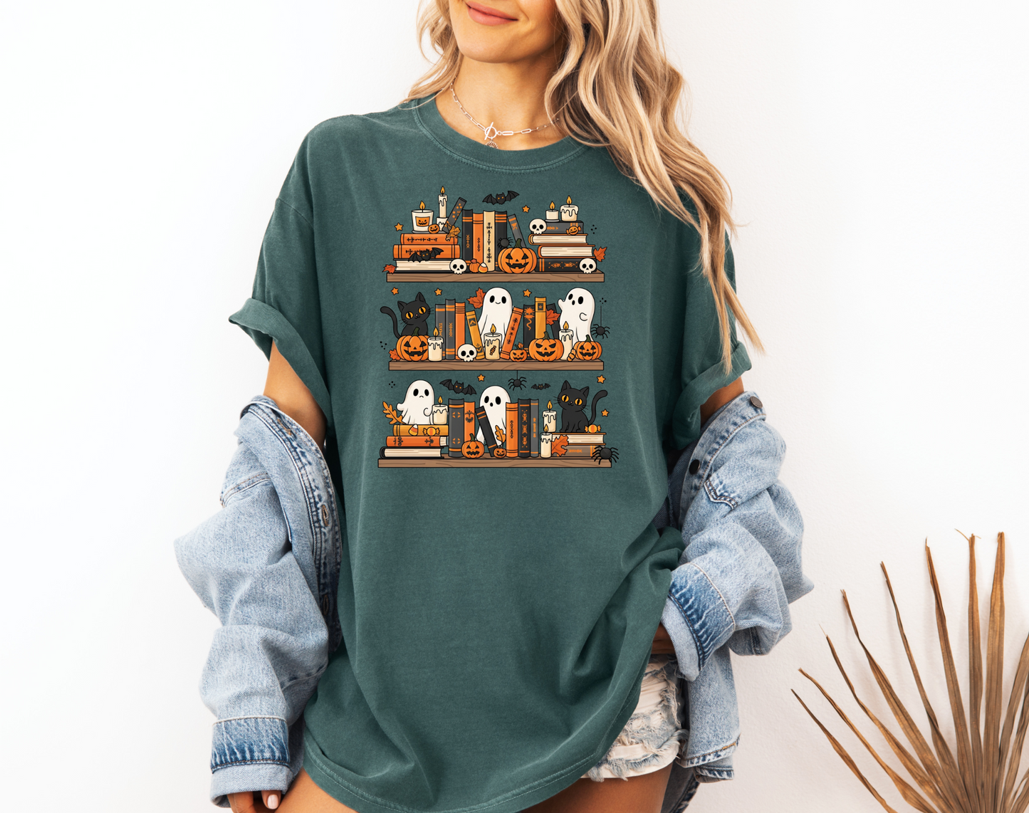 SPOOKY BOOKSHELF CC SHIRT