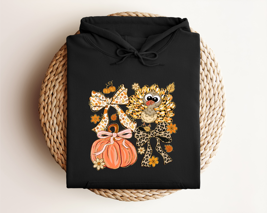 THANKSGIVING TURKEY AND PUMPKIN HOODIE