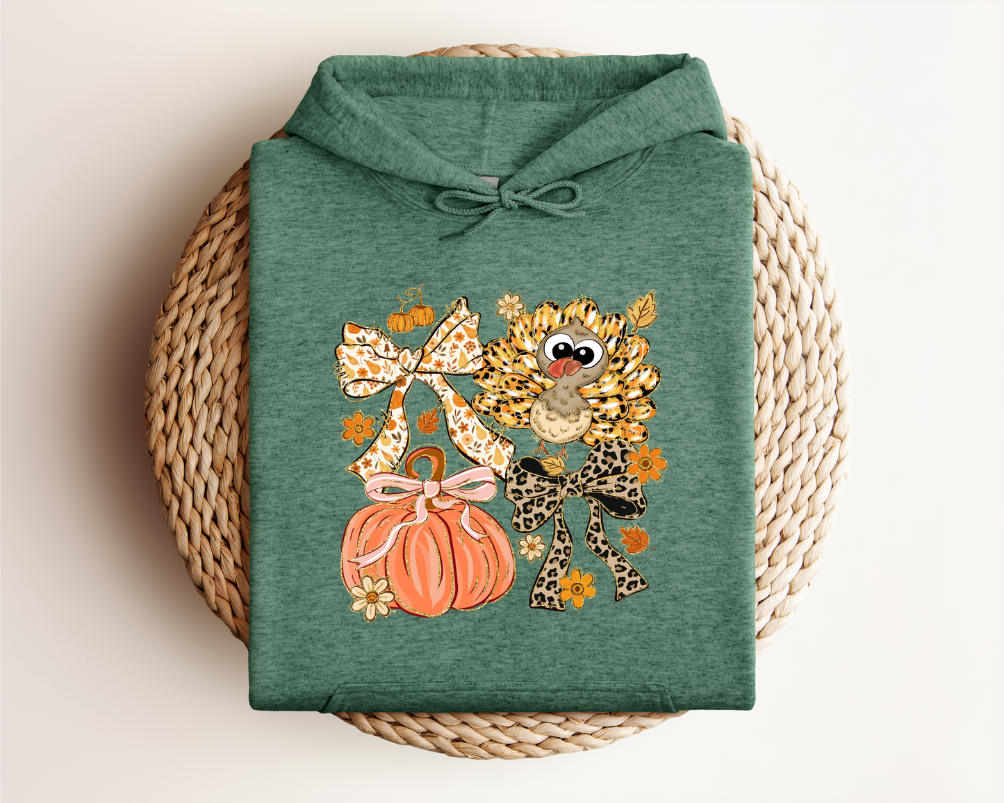THANKSGIVING TURKEY AND PUMPKIN HOODIE