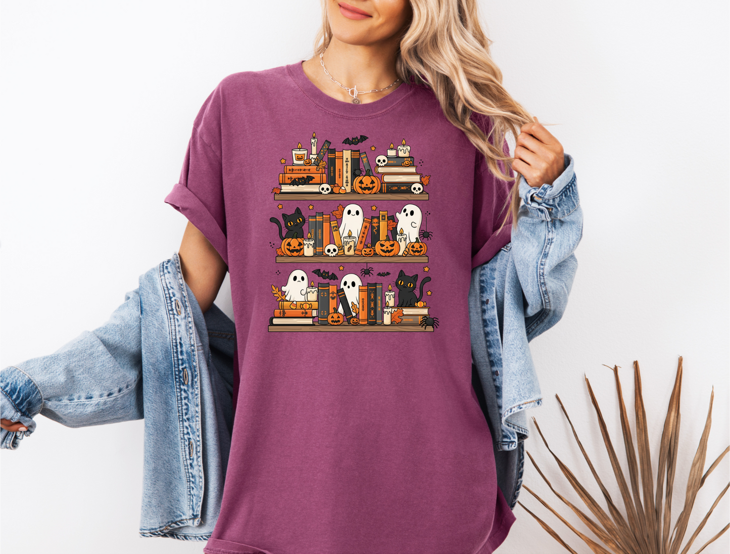 SPOOKY BOOKSHELF CC SHIRT