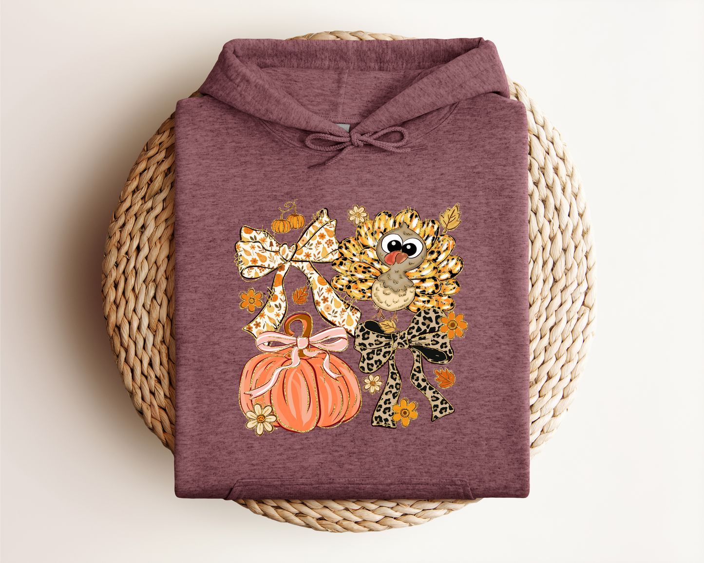 THANKSGIVING TURKEY AND PUMPKIN HOODIE
