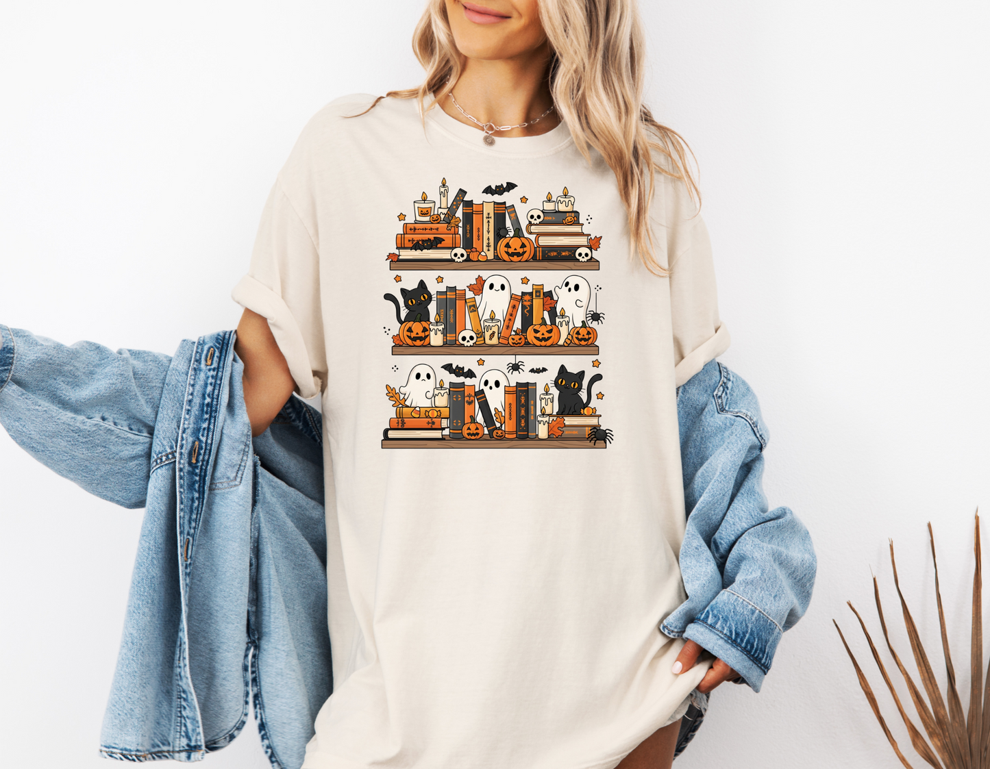 SPOOKY BOOKSHELF CC SHIRT