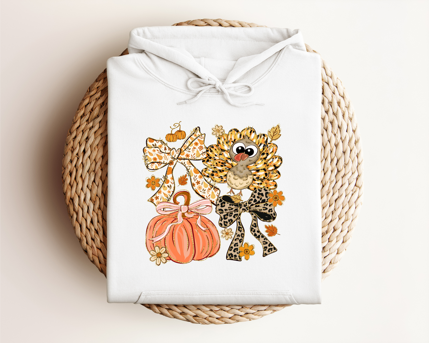 THANKSGIVING TURKEY AND PUMPKIN HOODIE